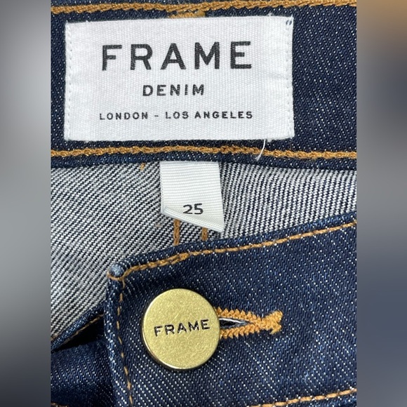 NWOT FRAME Jeans Women’s Size 25 LE HIGH STRAIGHT Blue Dark Wash - Picture 8 of 13